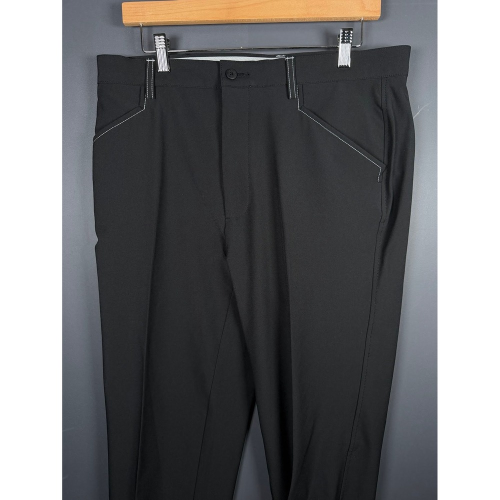 FootJoy Athletic Fit Golf Pants Mens 34x33 Black Contrast Stitch Performance FJ
